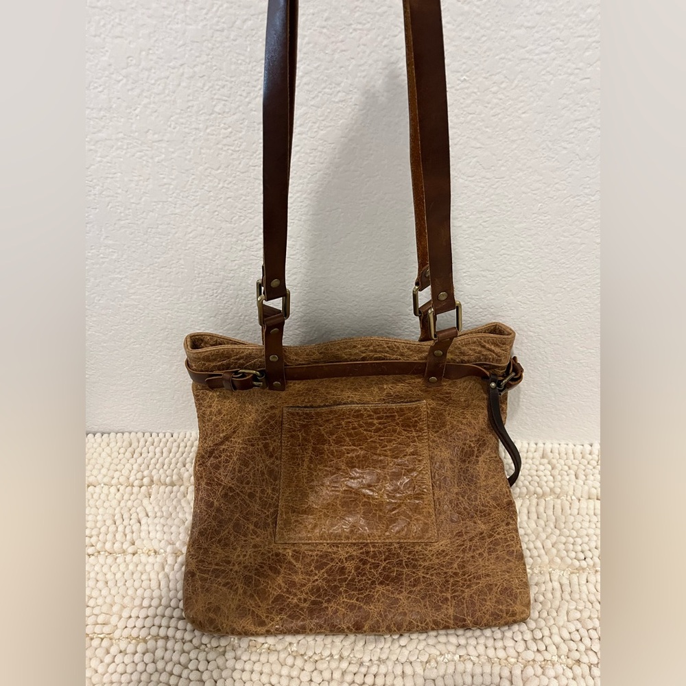 Henri Lou Distressed Leather Tote